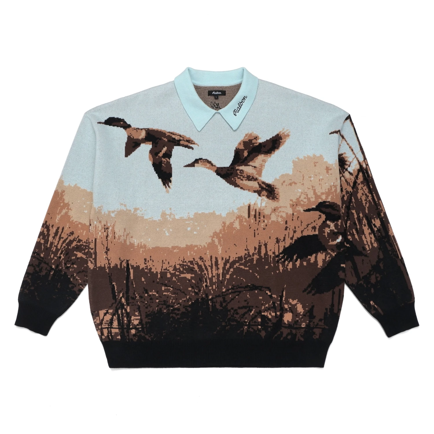 Malbon X 100 Thieves Buckshot Knit LS Polo