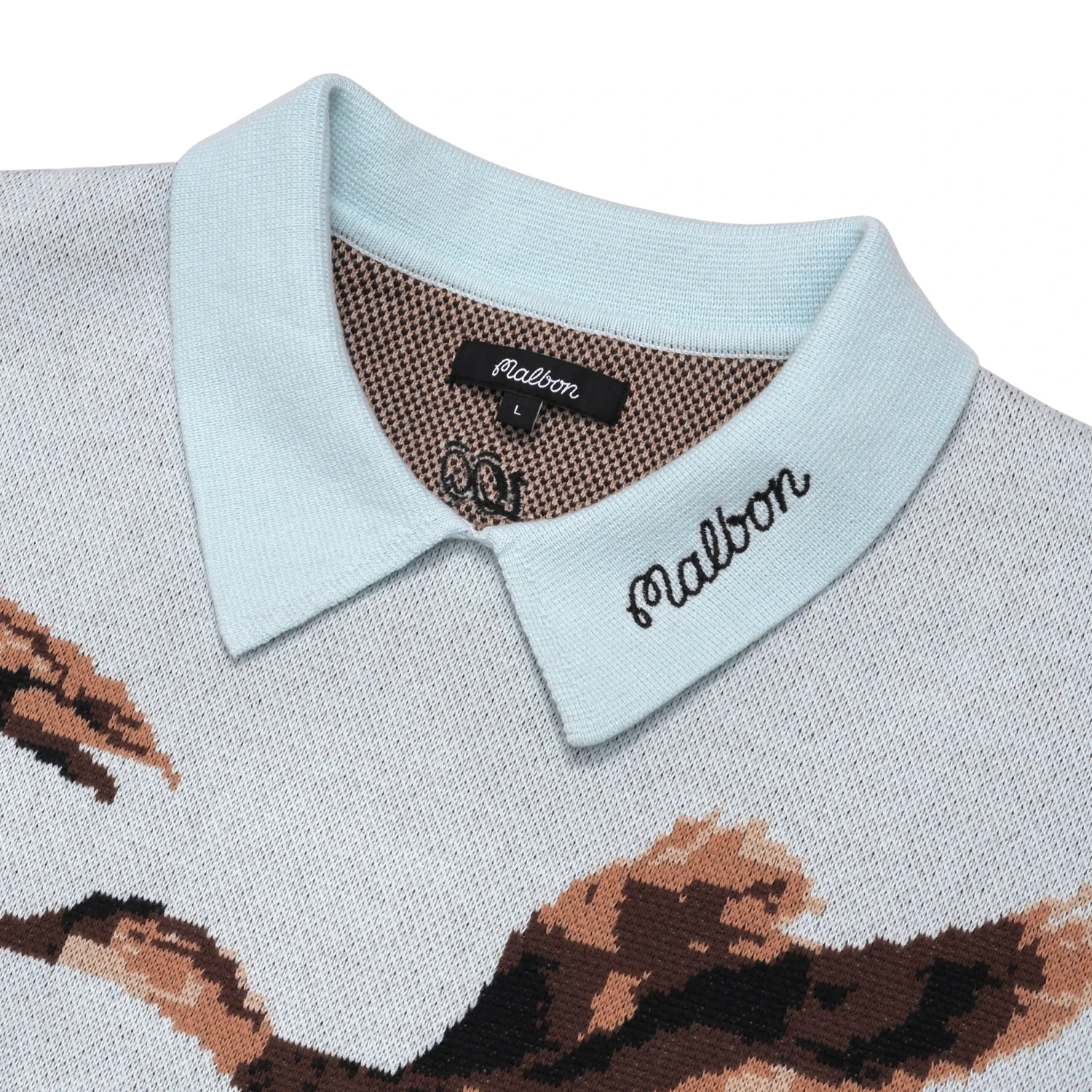 Malbon X 100 Thieves Buckshot Knit LS Polo - Image 5