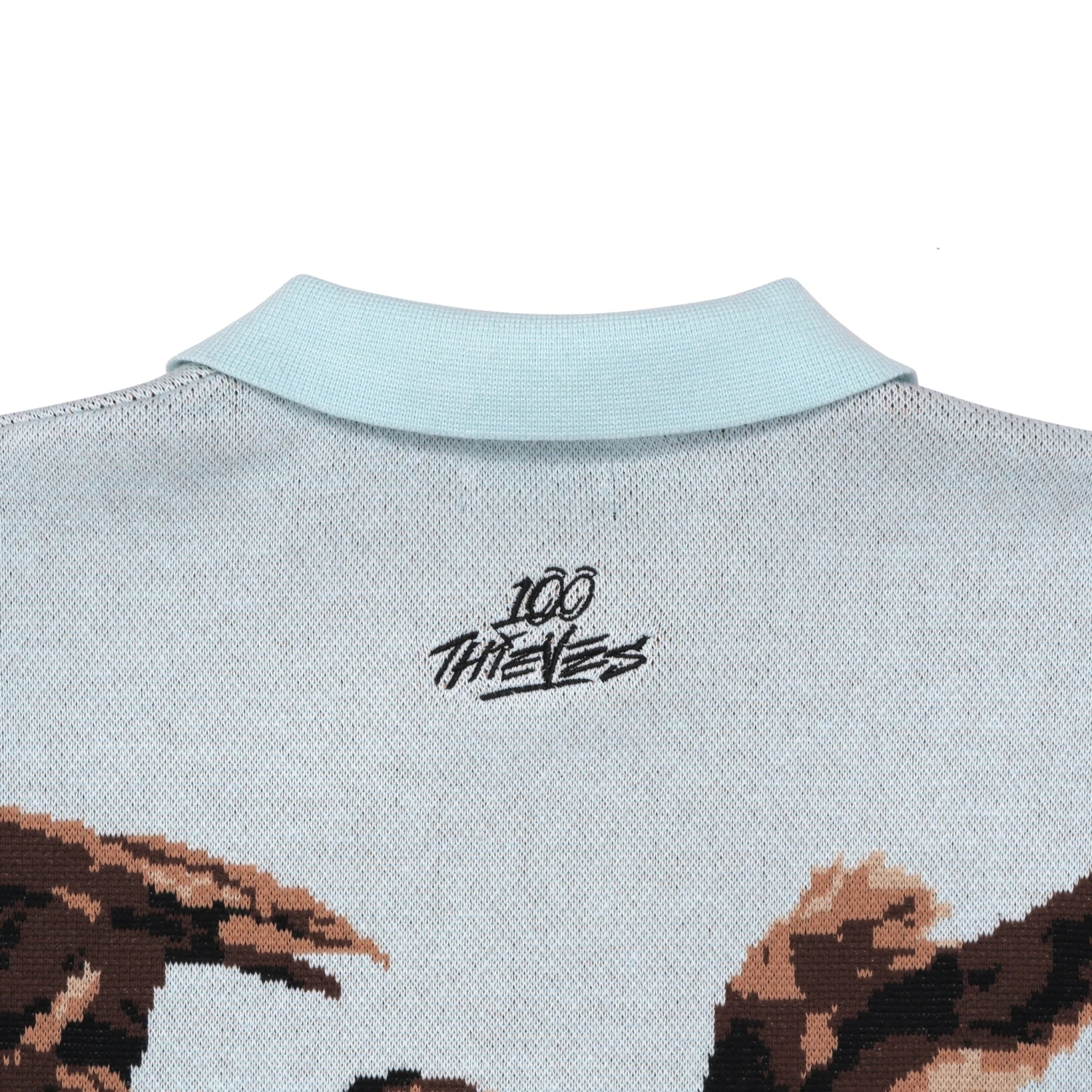 Malbon X 100 Thieves Buckshot Knit LS Polo - Image 6