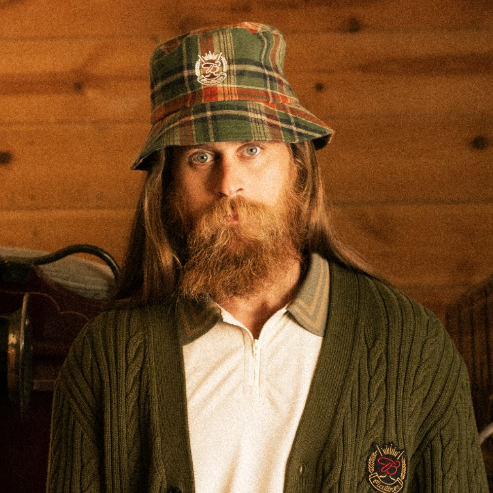 MALBON X BUDWEISER PLAID BUCKET HAT - Image 2